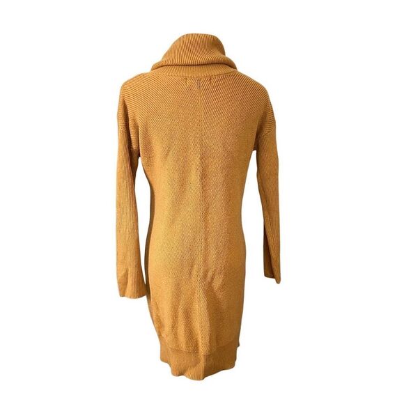 Lulu's Tea Reader Mustard Yellow Turtleneck Sweater Dress XS Cowl Neck Girly - Picture 3 of 10
